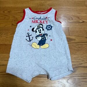 Disney Baby Captain Mickey Mouse Romper Bodysuit 24M Nautical